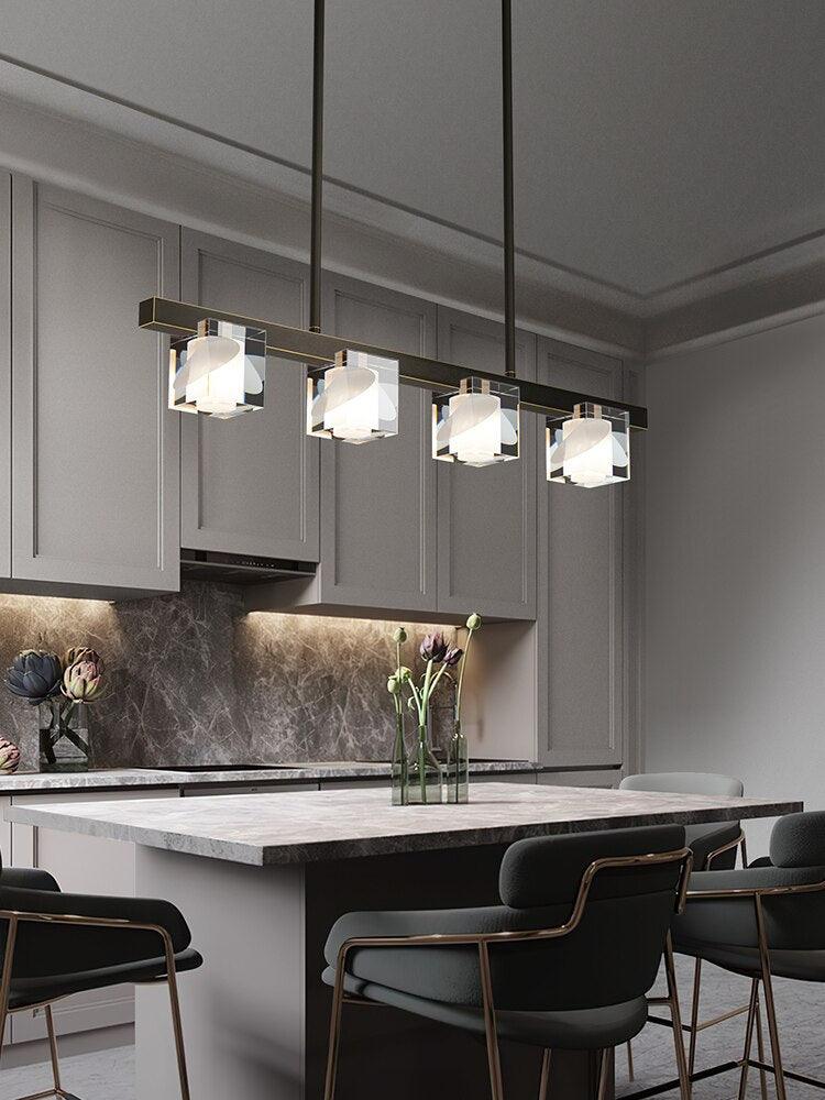 Modern Brass Dining room LED Pendant Lamps - Galastellar